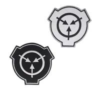 2 toppe ricamate per fondazione SCP Foundation Special Containment Procedure di contenimento con logo militare e tattico tattico, accessori per borse (nero e bianco)