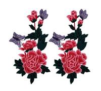 2 toppe ricamate termoadesive a forma di fiore, da cucire, decorative, per vestiti, cappelli, giacche, ricamate con ferro da stiro o da cucire