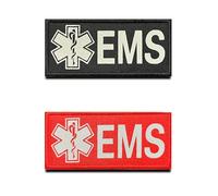 2 toppe riflettenti EMS EMT croce medica ricamata con toppe supportate, per zaini tattici, borse mediche, kit di primo soccorso, borsa, kit avventura all'aperto