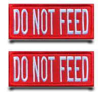 2 toppe rosse con scritta "Do Not Feed", divertenti toppe ricamate con gancio e anello, toppe tattiche militari per vestiti, jeans, cappelli, borse, cappelli, zaini, giacche, gilet, 2 pezzi