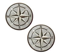 2 toppe tattiche con bussola, per avventure all'aria aperta, viaggi, stemma con gancio e anello, nastro in tessuto ricamato per zaini, vestiti, uniformi, gilet, allegato