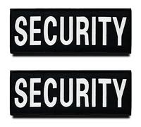 2 toppe tattiche extra large "Security" con gancio e loop, ricamate con logo per vestiti, giacche, jeans, zaini, giubbotto decorativo per cani, 27,4 x 10,2 cm