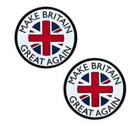 2 toppe tattiche per morale con scritta "Make Britain Great Again" da 8 cm, con gancio e anello ricamate nel Regno Unito, accessori fai da te per zaini, gilet, cappelli, giacche, abbigliamento e altro