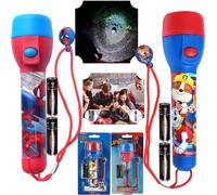 2 torce grandi a LED, torce notturne per bambini super luminose per regali di Natale e compleanno - Torcia giocattolo in plastica per bambini dai 3 anni in su, misura 16 cm (Spiderman e Paw Patrol)