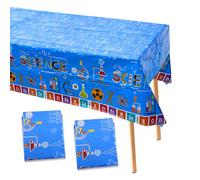 2 tovaglie a tema scientifico con motivo chimico e laboratorio, adatte per feste di compleanno scientifiche, eventi scolastici, decorazioni per feste di scienziato (blu)