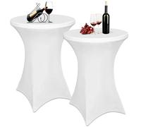 2 tovaglie elastiche per barba, 80 x 110 cm, tavoli in spandex super larghi elastici - perfette per tavoli da bistrot, feste di compleanno, banchieri di nozze e decorazione dello spazio abitativo