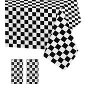 2 tovaglie rettangolari in PVC, 137 x 274 cm, a scacchi, resistenti alle macchie, impermeabili, a prova di olio, per cene e feste, 137 x 274 cm