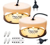 2 trappole per pulci per casa - trappola per pulci a LED con 4 adesivi di ricambio e 4 lampadine a LED (2 ricambi), vincitore del test contro pulci, pidocchi, zanzare, per camera da letto, cucina