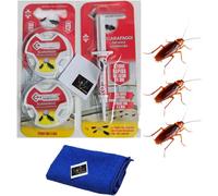 2 Trappole veleno esca per Scarafaggi Blatte Più Siringa 5 Gr Panno Pulizia