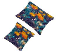 2 trousse da viaggio con ape, color oro, a chiusura automatica, portatile, senza cerniera, mini trousse da viaggio per cuffie, monete, rossetti, cosmetici, auricolari, gioielli, organizer, Multicolore