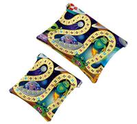 2 trousse da viaggio con conchiglie e conchiglie a forma di conchiglia e vita marina, a chiusura automatica, portatile, senza cerniera, mini trousse da viaggio per cuffie, monete, rossetti, cosmetici,