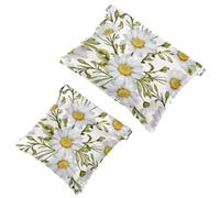2 trousse da viaggio con girasole che fioriscono per cosmetici, a chiusura automatica, portatile, senza cerniera, mini borsa da viaggio per cuffie, monete, rossetti, cosmetici, auricolari, gioielli,