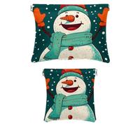 2 trousse da viaggio in finta pelle, portatile, da viaggio, per trucchi da donna, con chiusura a schegge, per gioielli, buon Natale, Motivo: 3050, 7.1x5.8in/4.7x4.5in