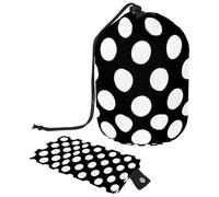 2 trousse da viaggio per cosmetici, grande capacità, morbida, impermeabile, portatile, con coulisse, a pois, colore: bianco e nero, Pois Nero & Bianco, 9.9x6.9in/25.2x17.6cm;6x3.5in/15.2x8.8cm, Design