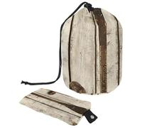 2 trousse da viaggio per cosmetici, grande capacità, morbida, impermeabile, portatile, con coulisse, bastoncino da hockey vintage e disco su legno, Bastone da hockey vintage e disco su legno,