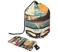 2 trousse da viaggio per cosmetici, grande capacità, morbida, impermeabile, portatile, con coulisse, macchina da cucire artistica con forbici e occhiali, Macchina da cucire con forbici e occhiali,