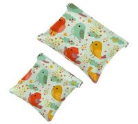 2 trousse magiche con unicorni e fiori e luna, con chiusura automatica, portatile, senza cerniera, mini trousse da viaggio per monete, rossetti, cosmetici, auricolari, gioielli, organizer, Multicolore