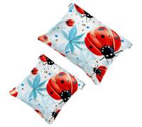 2 trousse per cosmetici a forma di coccinella con sette stelle rosse, 1079, impermeabile, portatile, senza cerniera, Multicolore 07, A：7.1x5.8in/18x14.8cm，B:4.7x4.5in/12x11.5cm