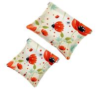 2 trousse per cosmetici a forma di coccinella con sette stelle rosse, 1079, impermeabile, portatile, senza cerniera, Multicolore 04, A：7.1x5.8in/18x14.8cm，B:4.7x4.5in/12x11.5cm