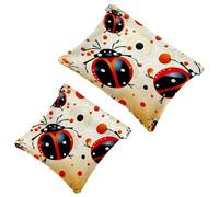2 trousse per cosmetici a forma di coccinella con sette stelle rosse, 1112, impermeabile, portatile, senza cerniera, Multicolore 05, A：7.1x5.8in/18x14.8cm，B:4.7x4.5in/12x11.5cm