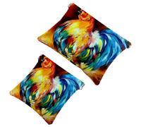 2 trousse per cosmetici, con ali colorate e farfalle, con chiusura automatica, portatile, senza cerniera, mini trousse da viaggio per monete, rossetti, cosmetici, auricolari, gioielli, organizer,