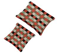 2 trousse per cosmetici, con motivo freccette sul fuoco, con chiusura automatica, portatile, senza cerniera, mini borsa da viaggio per cuffie, monete, rossetti, cosmetici, auricolari, gioielli,
