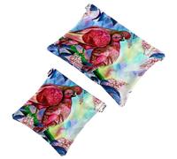 2 trousse per cosmetici, con motivo freccette sul fuoco, con chiusura automatica, portatile, senza cerniera, mini borsa da viaggio per cuffie, monete, rossetti, cosmetici, auricolari, gioielli,