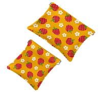 2 trousse per cosmetici con motivo greco Santorini, con chiusura automatica, portatile, senza cerniera, mini borsa da viaggio per cuffie, monete, rossetti, cosmetici, auricolari, gioielli, organizer,