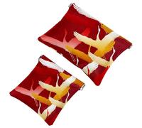 2 trousse per cosmetici con motivo greco Santorini, con chiusura automatica, portatile, senza cerniera, mini borsa da viaggio per cuffie, monete, rossetti, cosmetici, auricolari, gioielli, organizer,