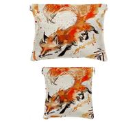 2 trousse per il trucco in finta pelle, piccola borsa per il trucco per borsa, mini borsa impermeabile, borsa multifunzionale per riporre schegge, pittura con gatto all'alba, Motivo: 4365,