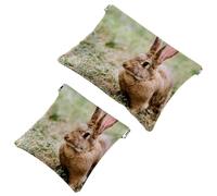 2 trousse tascabili con bandiera inglese e scritta "Keep Calm and Love", a chiusura automatica, portatile, senza cerniera, mini borsa da viaggio per monete, rossetti, cosmetici, auricolari, gioielli,