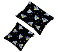 2 trousse tascabili con camomilla in stile cartone animato, per cosmetici, con chiusura automatica, senza cerniera, mini borsa da viaggio per monete, rossetti, cosmetici, auricolari, gioielli,