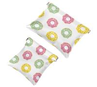 2 trousse tascabili con camomilla in stile cartone animato, per cosmetici, con chiusura automatica, senza cerniera, mini borsa da viaggio per monete, rossetti, cosmetici, auricolari, gioielli,