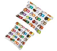 2 trousse tascabili con lettere dell'alfabeto inglese con diversi animali, a chiusura automatica, portatile, senza cerniera, mini borsa da viaggio per monete, rossetti, cosmetici, auricolari,