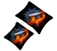 2 trousse tascabili con motivo chakra e ali d'angelo, con chiusura automatica, portatile, senza cerniera, mini borsa da viaggio per cuffie, monete, rossetti, cosmetici, auricolari, gioielli,