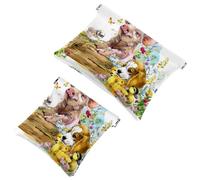 2 trousse tascabili con motivo chakra e ali d'angelo, con chiusura automatica, portatile, senza cerniera, mini borsa da viaggio per cuffie, monete, rossetti, cosmetici, auricolari, gioielli,