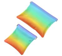 2 trousse tascabili con motivo chakra e ali d'angelo, con chiusura automatica, portatile, senza cerniera, mini borsa da viaggio per cuffie, monete, rossetti, cosmetici, auricolari, gioielli,