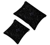 2 trousse tascabili con motivo universo, stella, pianeta, galassia, borsa per il trucco, con chiusura automatica, portatile, senza cerniera, mini borsa da viaggio per cuffie, monete, rossetti,