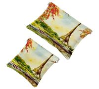 2 trousse tascabili con simpatico cucciolo di husky siberiano che gioca nel parco, con chiusura automatica, mini trousse da viaggio per monete, rossetti, auricolari, gioielli, organizer, Multicolore