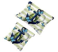 2 trousse tascabili con teschio di zucchero messicano del giorno dei morti, borsa per cosmetici a chiusura automatica, portatile, senza cerniera, mini borsa da viaggio per monete, rossetti,