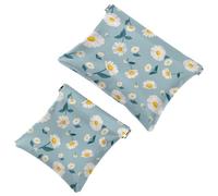 2 trousse tascabili con teschio di zucchero messicano del giorno dei morti, borsa per cosmetici a chiusura automatica, portatile, senza cerniera, mini borsa da viaggio per monete, rossetti,