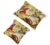 2 trousse tascabili con teschio di zucchero messicano del giorno dei morti, borsa per cosmetici a chiusura automatica, portatile, senza cerniera, mini borsa da viaggio per monete, rossetti,