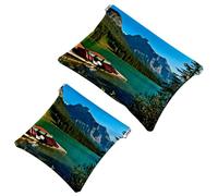 2 trousse tascabili con teschio e fiori del giorno dei morti, a chiusura automatica, portatile, senza cerniera, mini borsa da viaggio per cuffie, monete, rossetti, cosmetici, gioielli organizer,