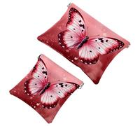 2 trousse tascabili per borse, piccola borsa per il trucco in pelle, portatile, senza cerniera, portamonete e gioielli, controller di fuoco, Multicolore 8., Small and Large, Moda