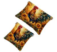 2 trousse tascabili per borse, piccola borsa per il trucco in pelle, portatile, senza cerniera, portamonete e gioielli, controller di fuoco, Multicolore 4., Small and Large, Moda