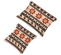 2 trousse tascabili per cosmetici, con chiusura automatica, per donne e ragazze, motivo martedì grasso, Multicolore 03, 7.1x5.8 inch/4.7x4.5 inch