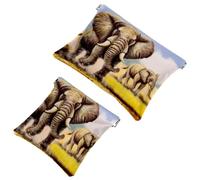 2 trousse tascabili per cosmetici, con chiusura automatica, per donne e ragazze, motivo martedì grasso, Multicolore 05, 7.1x5.8 inch/4.7x4.5 inch