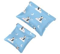 2 trousse tascabili per cosmetici, con chiusura automatica, per donne e ragazze, motivo martedì grasso, Multicolore 08, 7.1x5.8 inch/4.7x4.5 inch