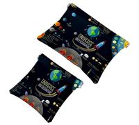 2 trousse tascabili per cosmetici con equazione matematica e fisica, a chiusura automatica, portatile, senza cerniera, mini borsa da viaggio per cuffie, monete, rossetti, cosmetici, auricolari,