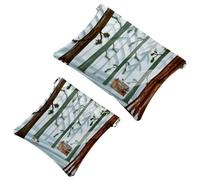 2 trousse tascabili per cosmetici con equazione matematica e fisica, a chiusura automatica, portatile, senza cerniera, mini borsa da viaggio per cuffie, monete, rossetti, cosmetici, auricolari,